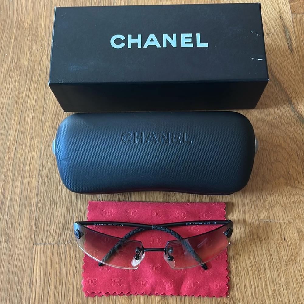 Chanel Sunglasses with graduated dark to light lens.